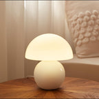 MushGlow™ Stepless Dimmable Mushroom Table Lamp – Glass & Ceramic Night Light | Cozy Ambient Lighting for Bedroom & Living Room