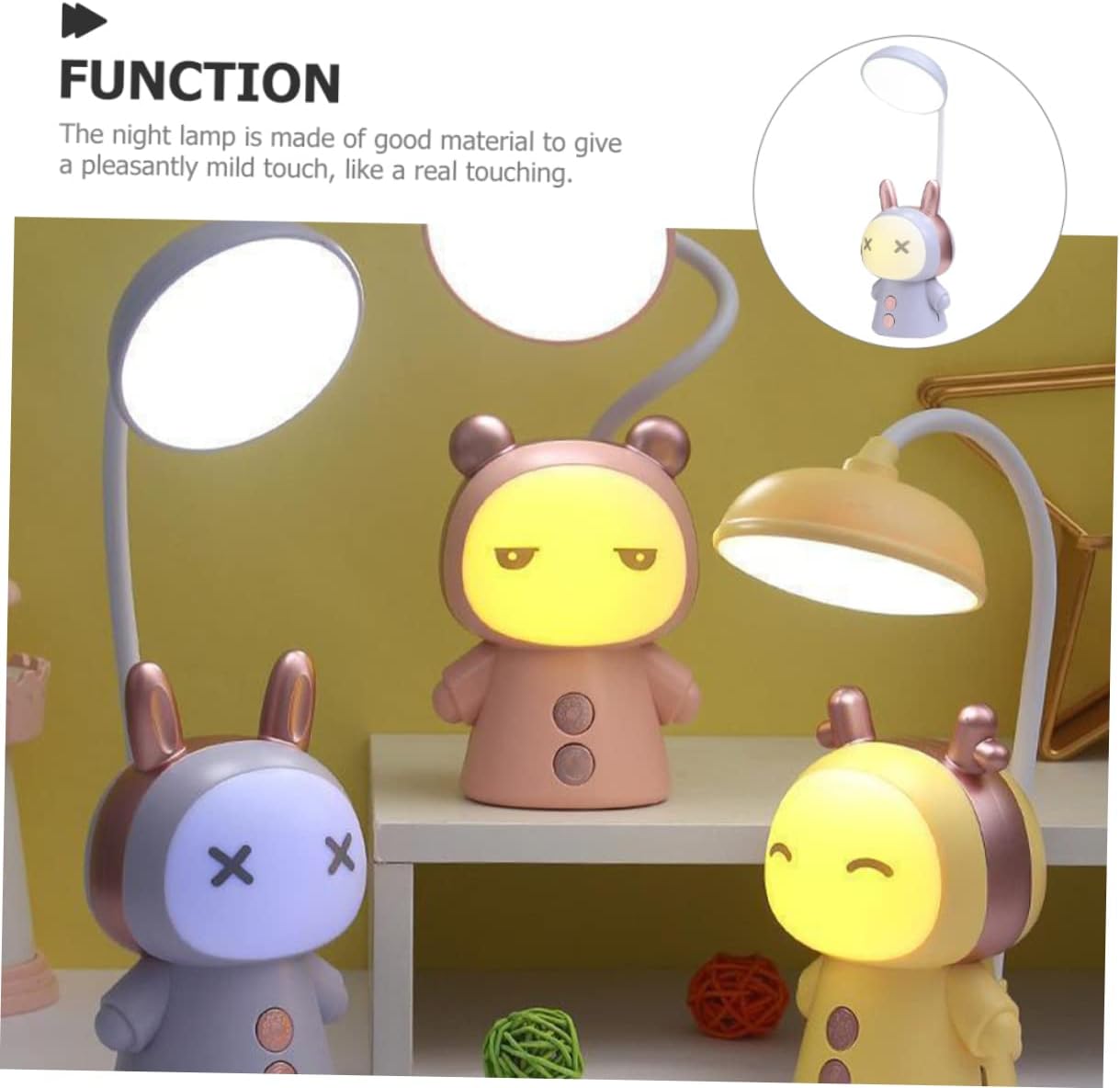 LumiNest™ Touch LED Night Lamp for Kids – Eye-Care Study & Bedside Light | Soft Glow, Safe Design