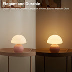 MushGlow™ Stepless Dimmable Mushroom Table Lamp – Glass & Ceramic Night Light | Cozy Ambient Lighting for Bedroom & Living Room