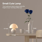 MushGlow™ Stepless Dimmable Mushroom Table Lamp – Glass & Ceramic Night Light | Cozy Ambient Lighting for Bedroom & Living Room