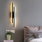 AxisGlow™ Black LED Wall Light – Modern Linear Accent Lamp | 16W Warm White Lighting for Bedroom & Hallway