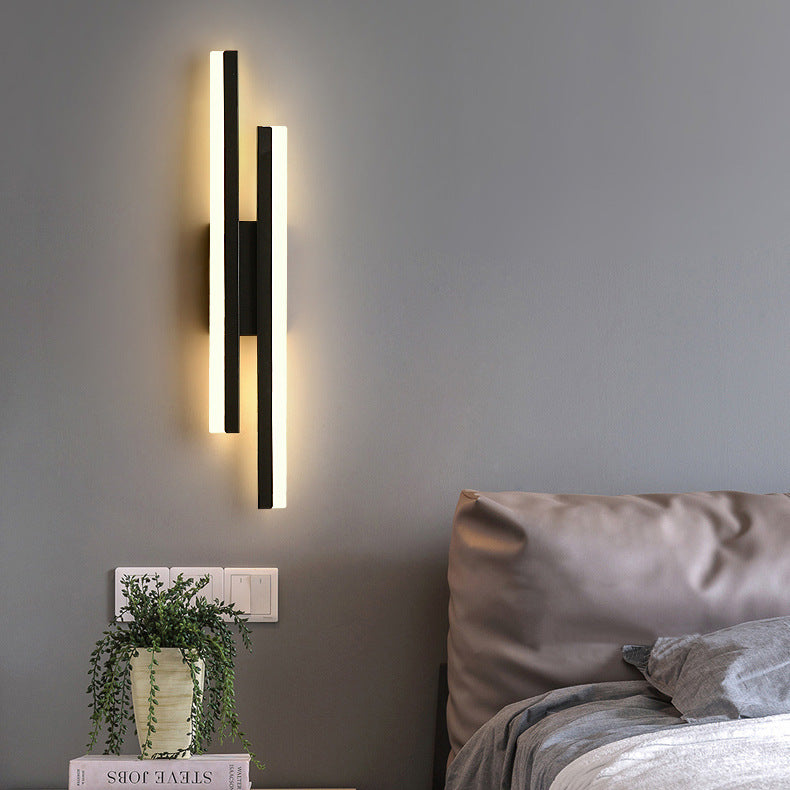 AxisGlow™ Black LED Wall Light – Modern Linear Accent Lamp | 16W Warm White Lighting for Bedroom & Hallway