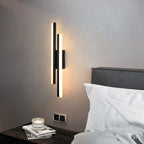 AxisGlow™ Black LED Wall Light – Modern Linear Accent Lamp | 16W Warm White Lighting for Bedroom & Hallway