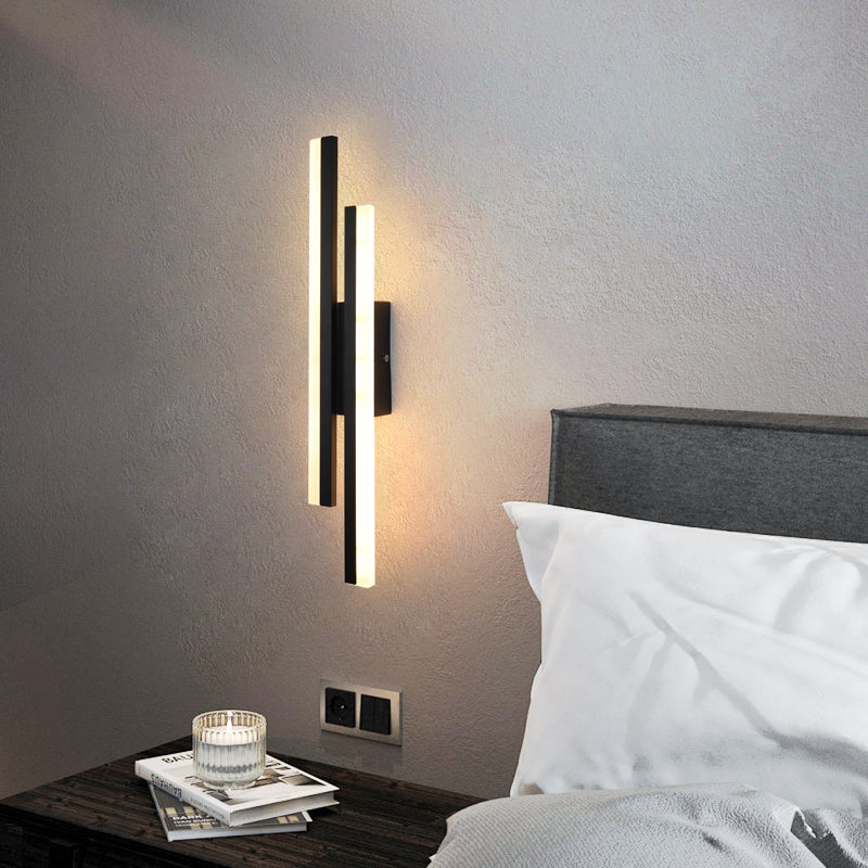 AxisGlow™ Black LED Wall Light – Modern Linear Accent Lamp | 16W Warm White Lighting for Bedroom & Hallway