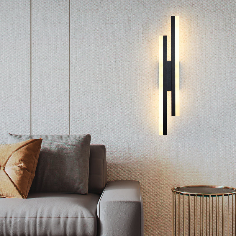 AxisGlow™ Black LED Wall Light – Modern Linear Accent Lamp | 16W Warm White Lighting for Bedroom & Hallway