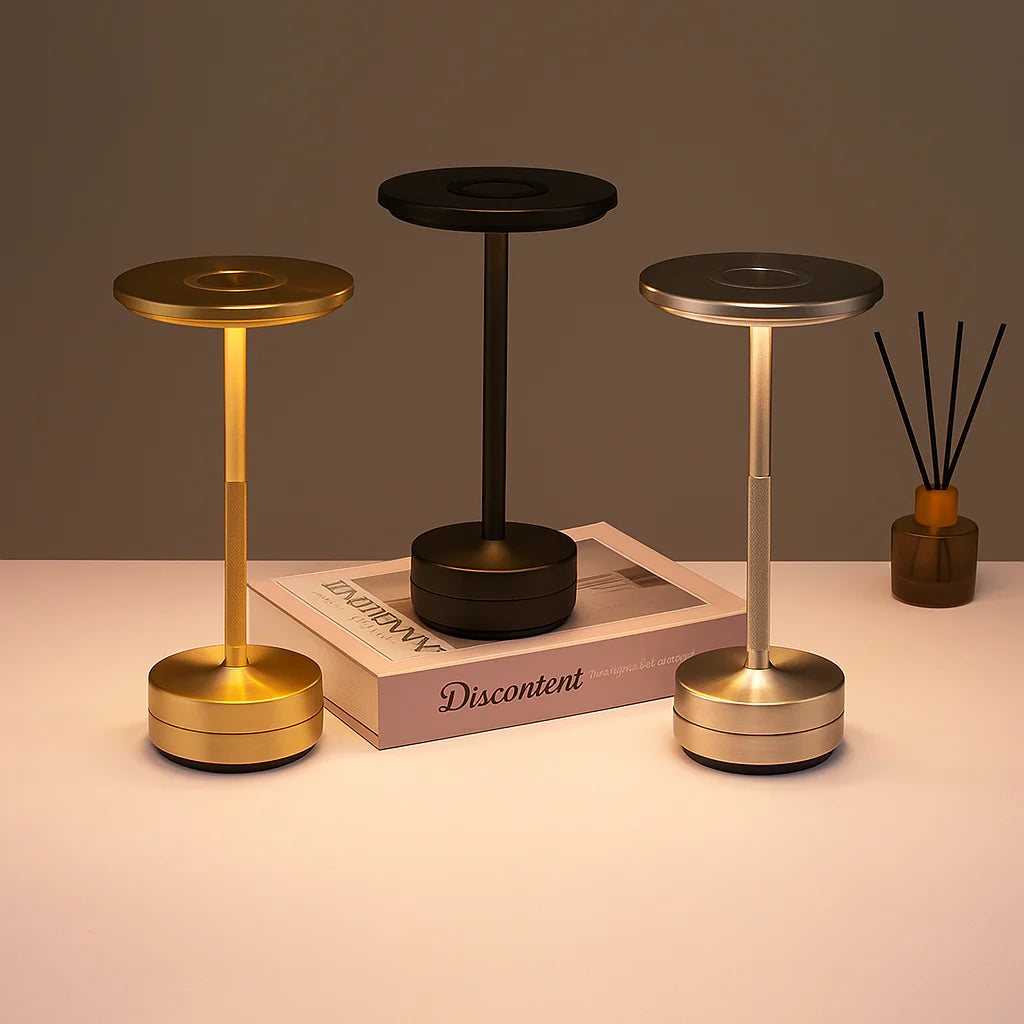 LunaHalo™ Touch LED Table Lamp – Dimmable Touchbase Ambient Light | Bedside & Accent Lighting