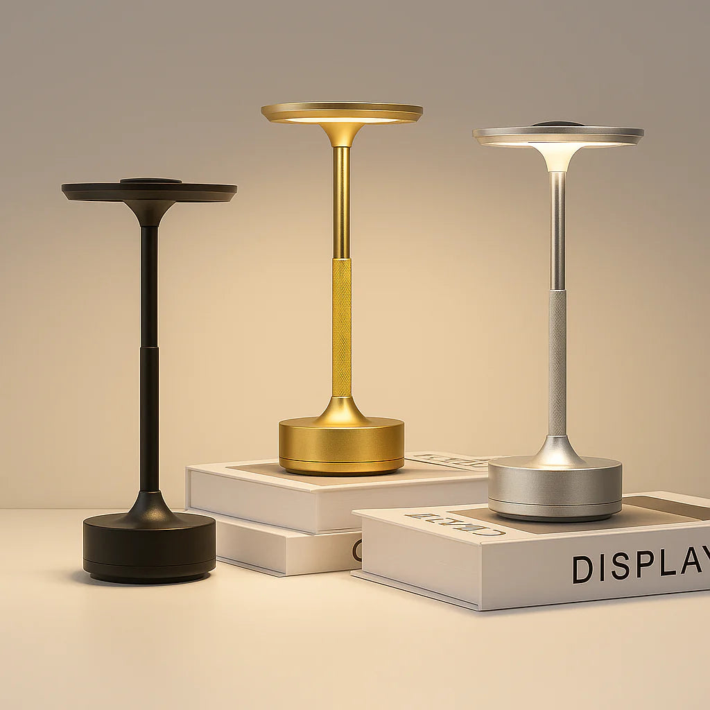 LunaHalo™ Touch LED Table Lamp – Dimmable Touchbase Ambient Light | Bedside & Accent Lighting