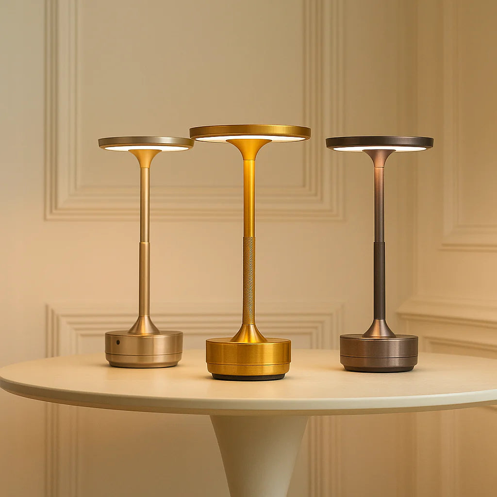 LunaHalo™ Touch LED Table Lamp – Dimmable Touchbase Ambient Light | Bedside & Accent Lighting