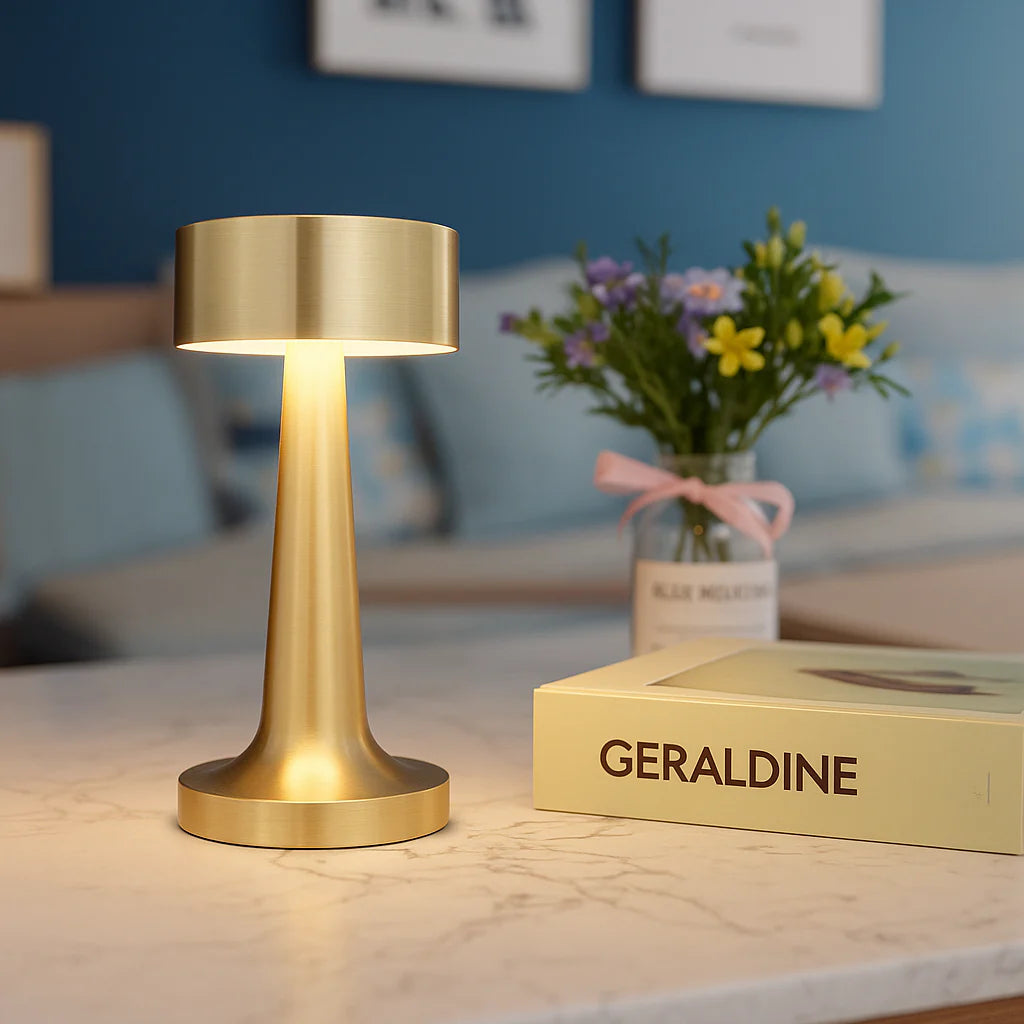 AuraRetro™ Cordless LED Table Lamp – Vintage Style Battery-Operated Touch Lamp | Bedside & Accent Lighting