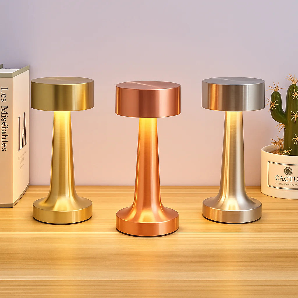 AuraRetro™ Cordless LED Table Lamp – Vintage Style Battery-Operated Touch Lamp | Bedside & Accent Lighting