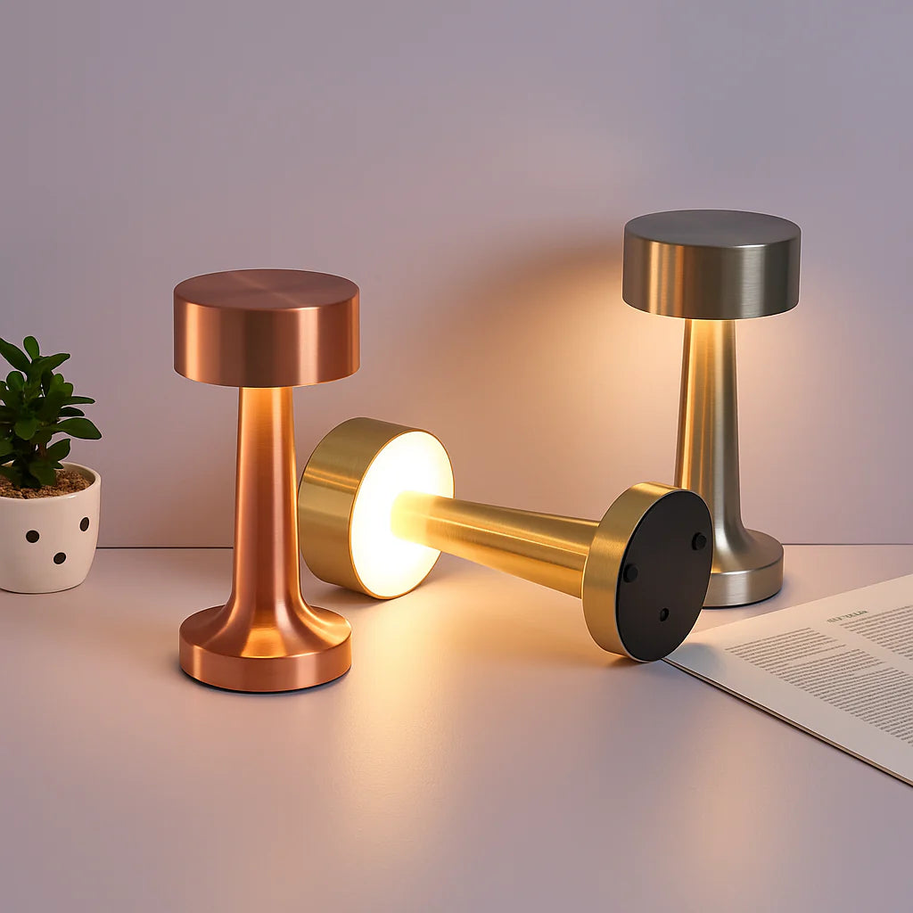 AuraRetro™ Cordless LED Table Lamp – Vintage Style Battery-Operated Touch Lamp | Bedside & Accent Lighting