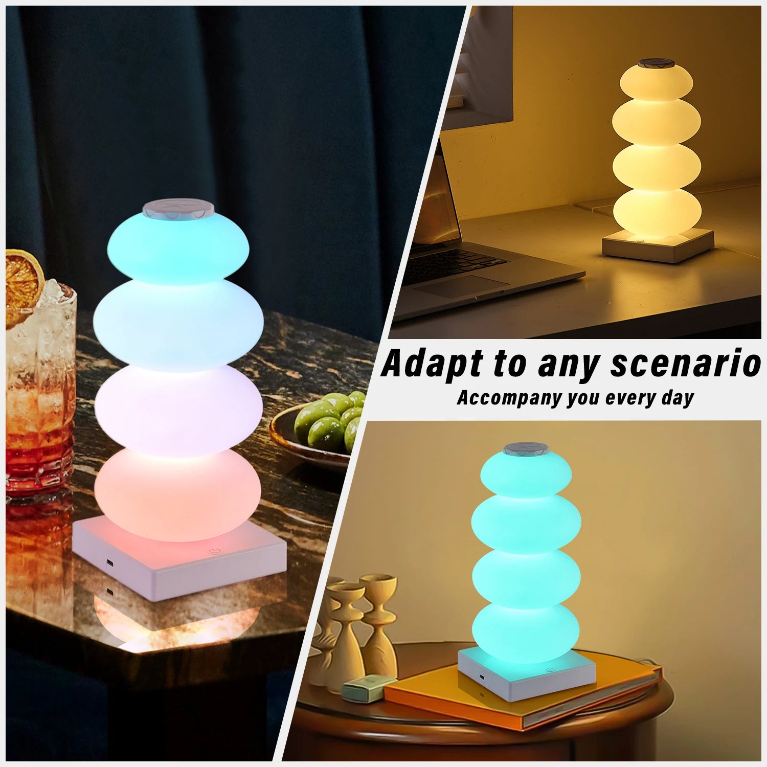 ColorAura™ 16-Color Touch RGB Table Lamp – Multi-Step Dimmable Mood Lamp | Ambient Bedside & Desk Light