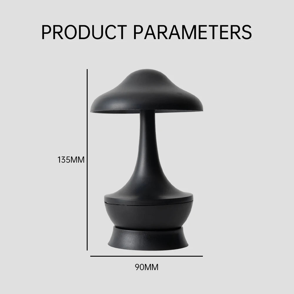 TumbloGlow™ Rechargeable Touch Mushroom Lamp – Dimmable USB Table Night Light | Portable Ambient Décor
