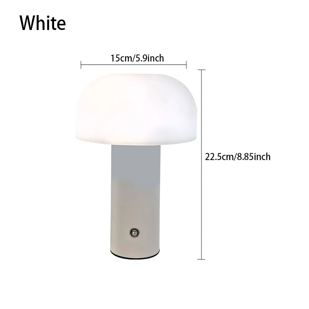 GlowMush™ Rechargeable LED Mushroom Lamp – 3-Color Dimmable Touch Table Light | Ambient Night & Desk Lamp