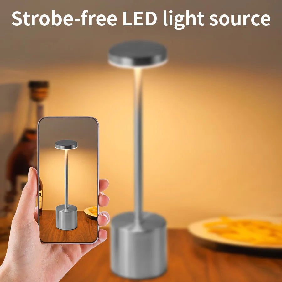 TwinLume™ USB Rechargeable Desk Lamps – 2-Pack Stepless Dimming LED Lights | Tricolor Touch Night & Study Lamps