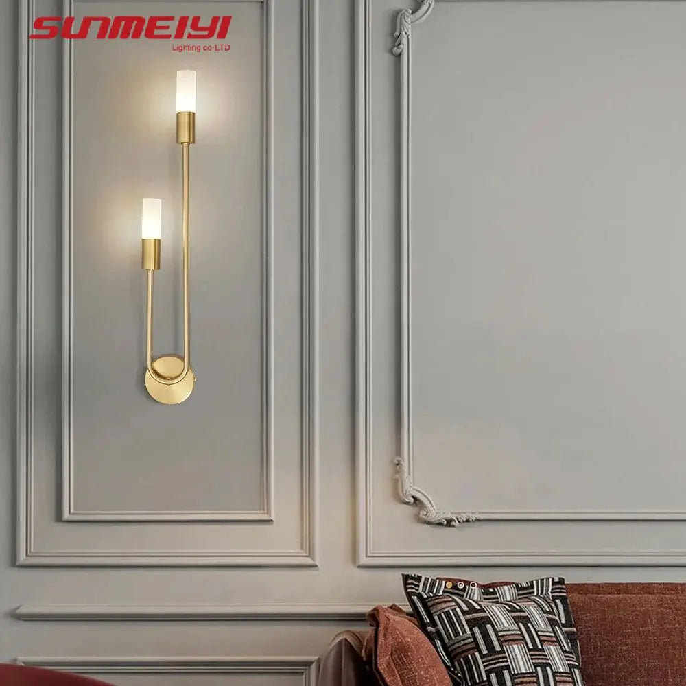 LuxAura™ Golden-Black LED Wall Lamp – Modern Nordic Wall Light | Luxury Accent Lighting for Living Room & Bedroom