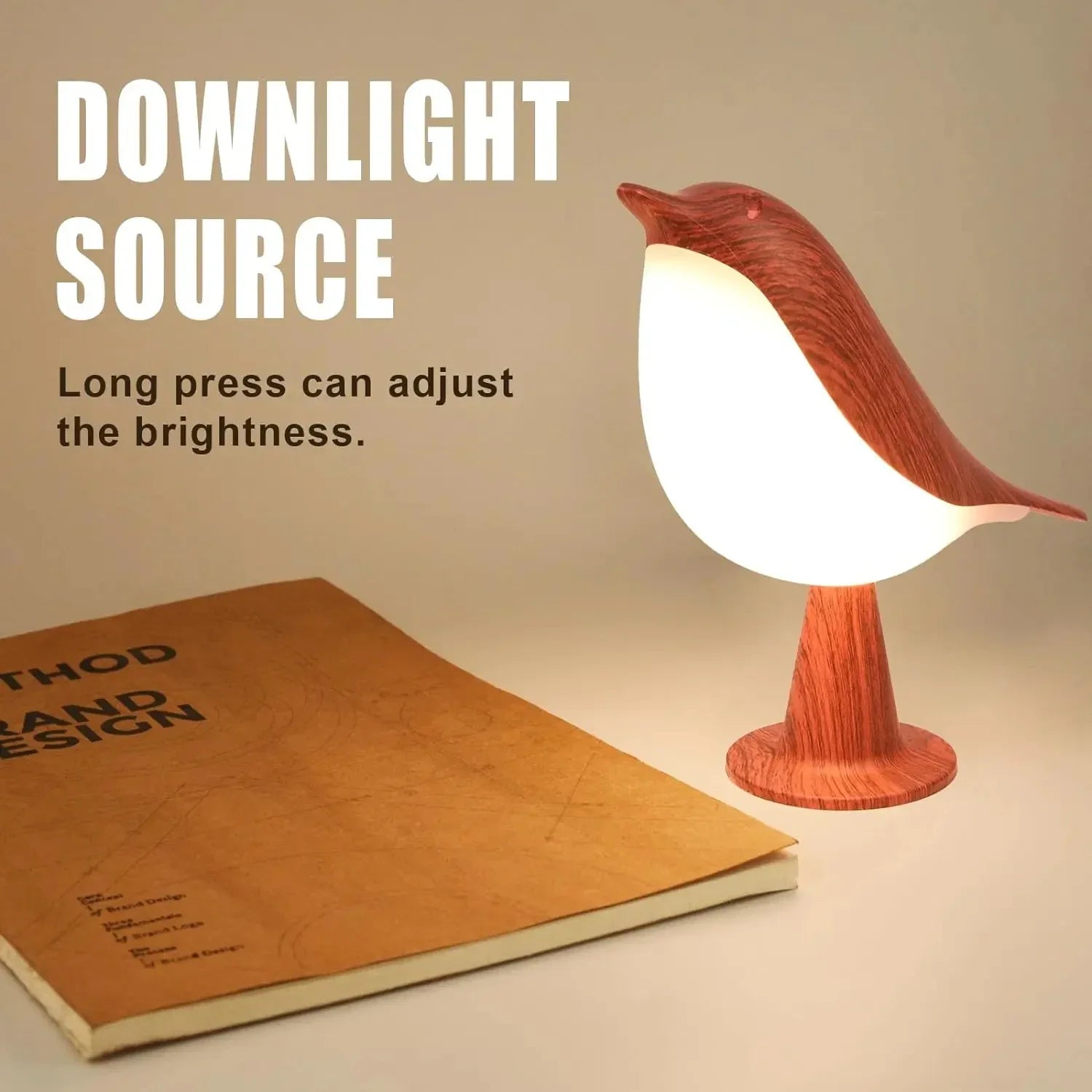 BirdGlow™ 3-Color USB Rechargeable Bird Night Lamp – Touch Sensor Table Lamp for Bedside & Kids’ Rooms