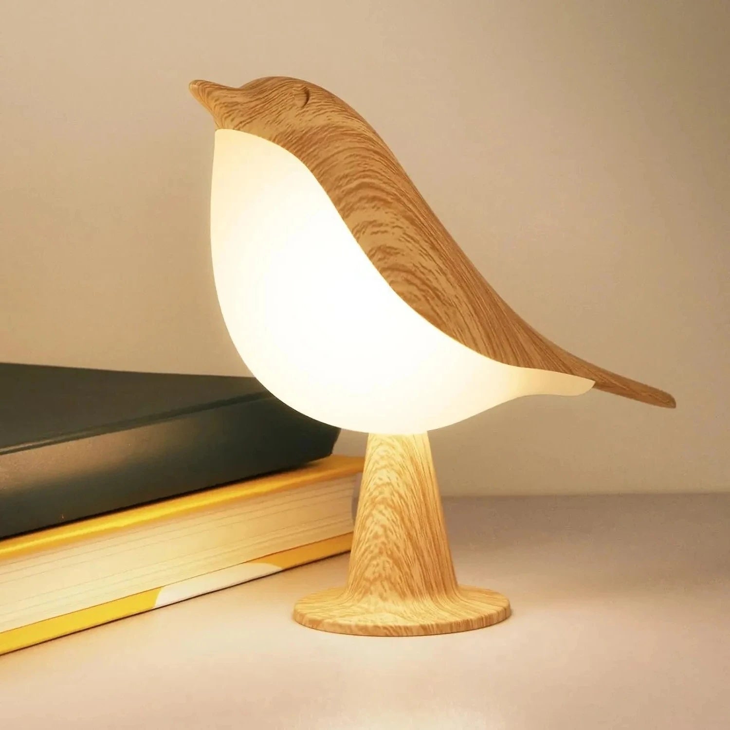 BirdGlow™ 3-Color USB Rechargeable Bird Night Lamp – Touch Sensor Table Lamp for Bedside & Kids’ Rooms