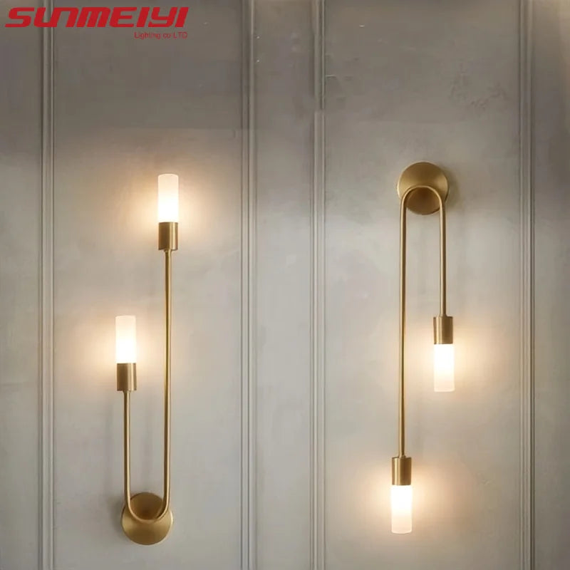 LuxAura™ Golden-Black LED Wall Lamp – Modern Nordic Wall Light | Luxury Accent Lighting for Living Room & Bedroom