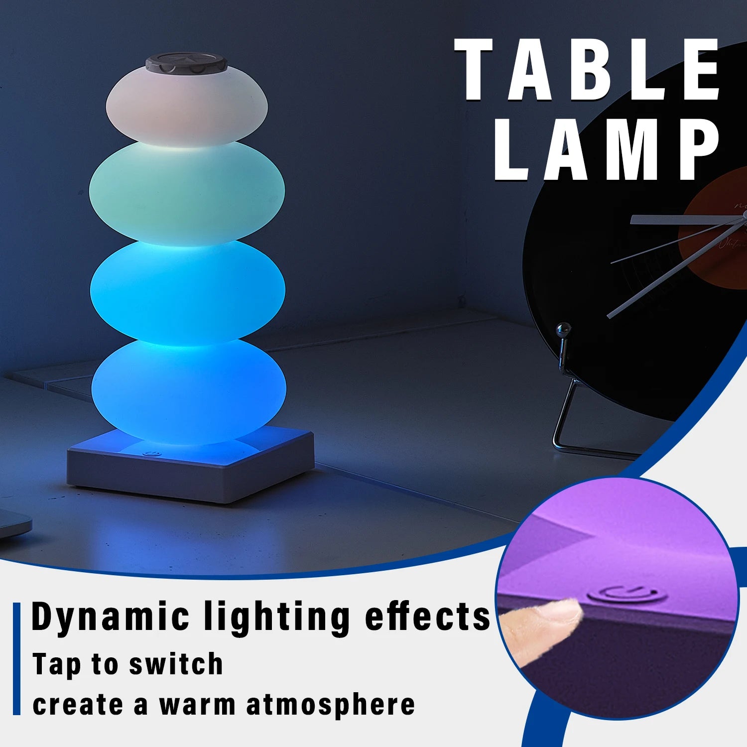 ColorAura™ 16-Color Touch RGB Table Lamp – Multi-Step Dimmable Mood Lamp | Ambient Bedside & Desk Light