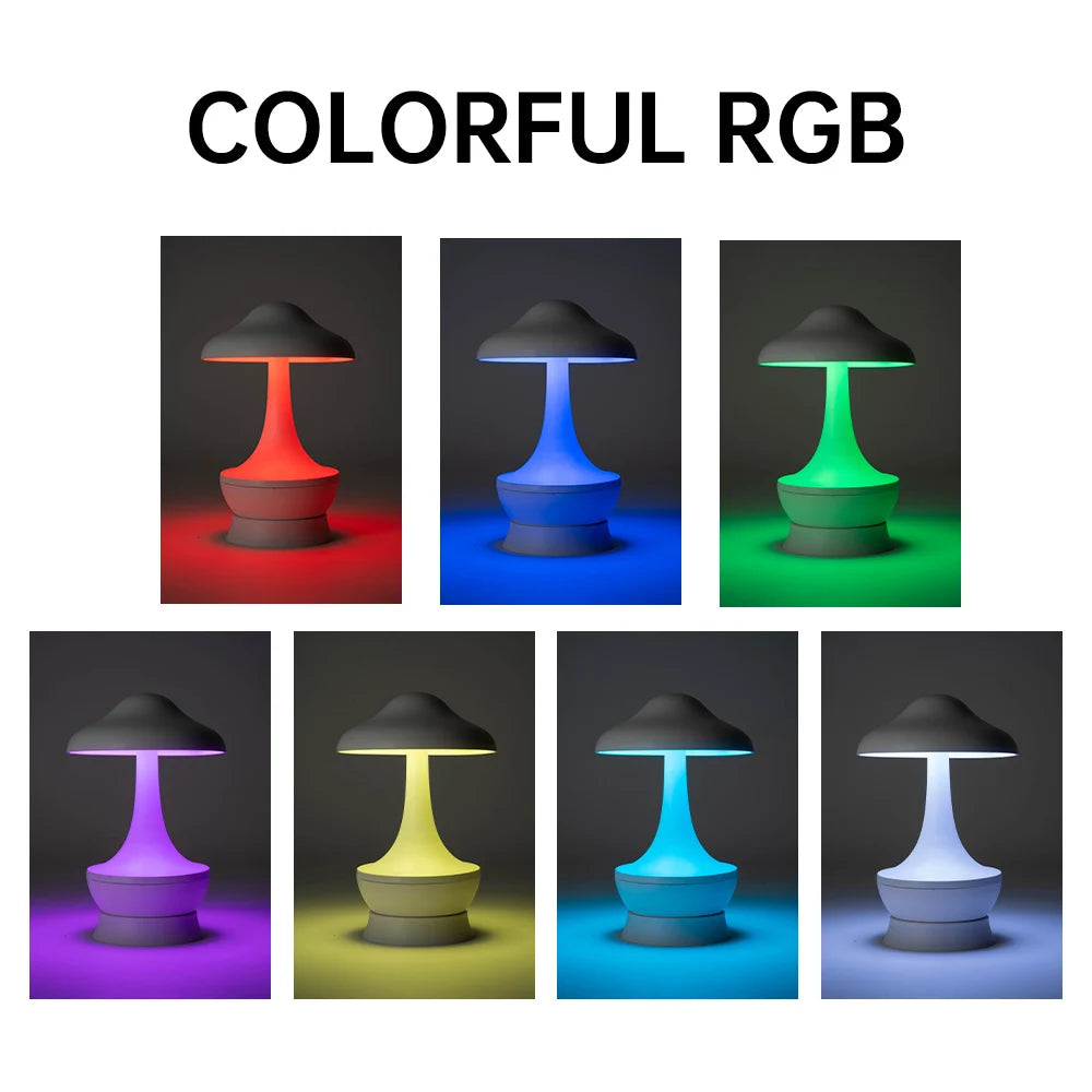 TumbloGlow™ Rechargeable Touch Mushroom Lamp – Dimmable USB Table Night Light | Portable Ambient Décor