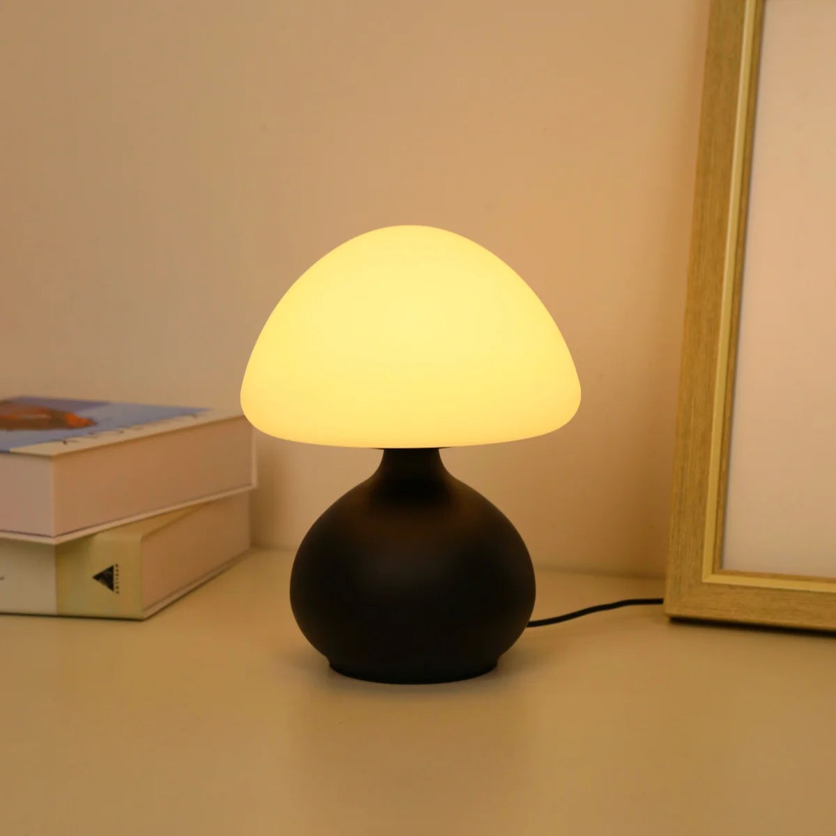 MushTone™ Infinite-Dimmable LED Mushroom Table Lamp – 3-Color Touch Ambient Light | Modern Minimalist Decor