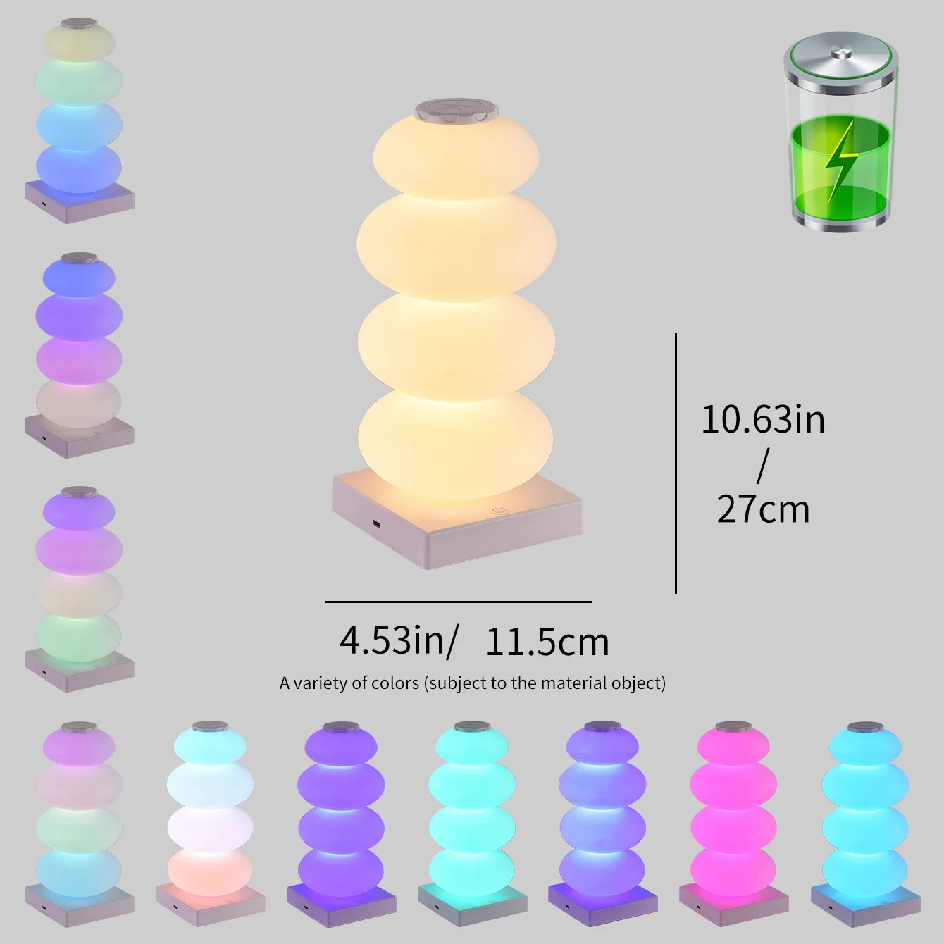 ColorAura™ 16-Color Touch RGB Table Lamp – Multi-Step Dimmable Mood Lamp | Ambient Bedside & Desk Light
