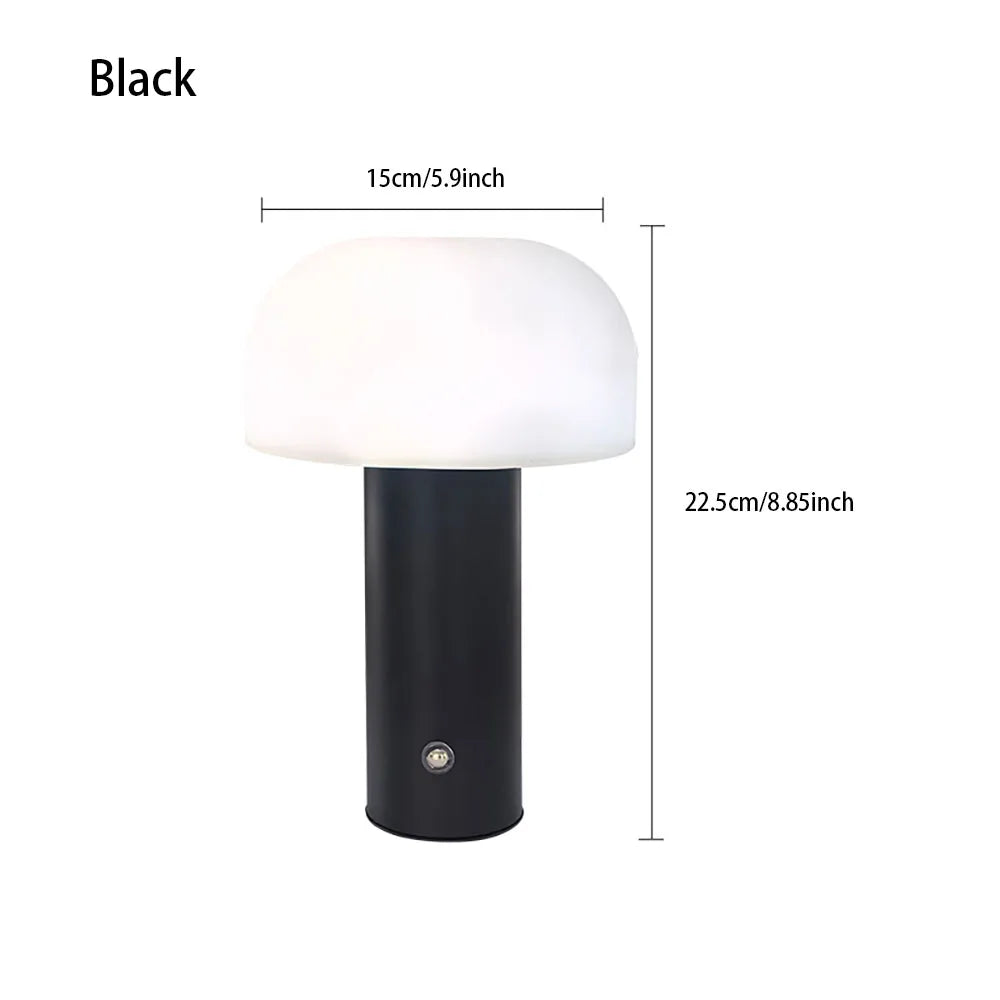 GlowMush™ Rechargeable LED Mushroom Lamp – 3-Color Dimmable Touch Table Light | Ambient Night & Desk Lamp