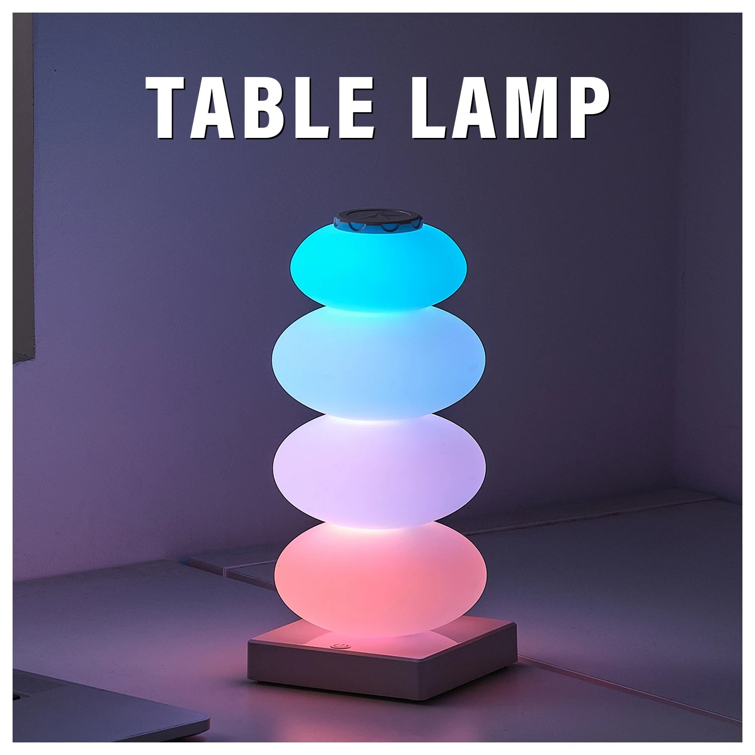 ColorAura™ 16-Color Touch RGB Table Lamp – Multi-Step Dimmable Mood Lamp | Ambient Bedside & Desk Light