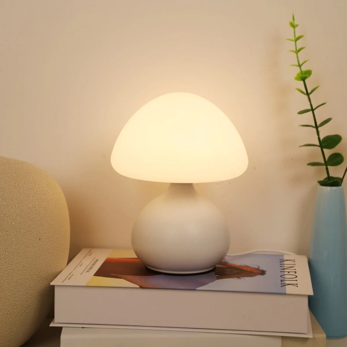 MushTone™ Infinite-Dimmable LED Mushroom Table Lamp – 3-Color Touch Ambient Light | Modern Minimalist Decor