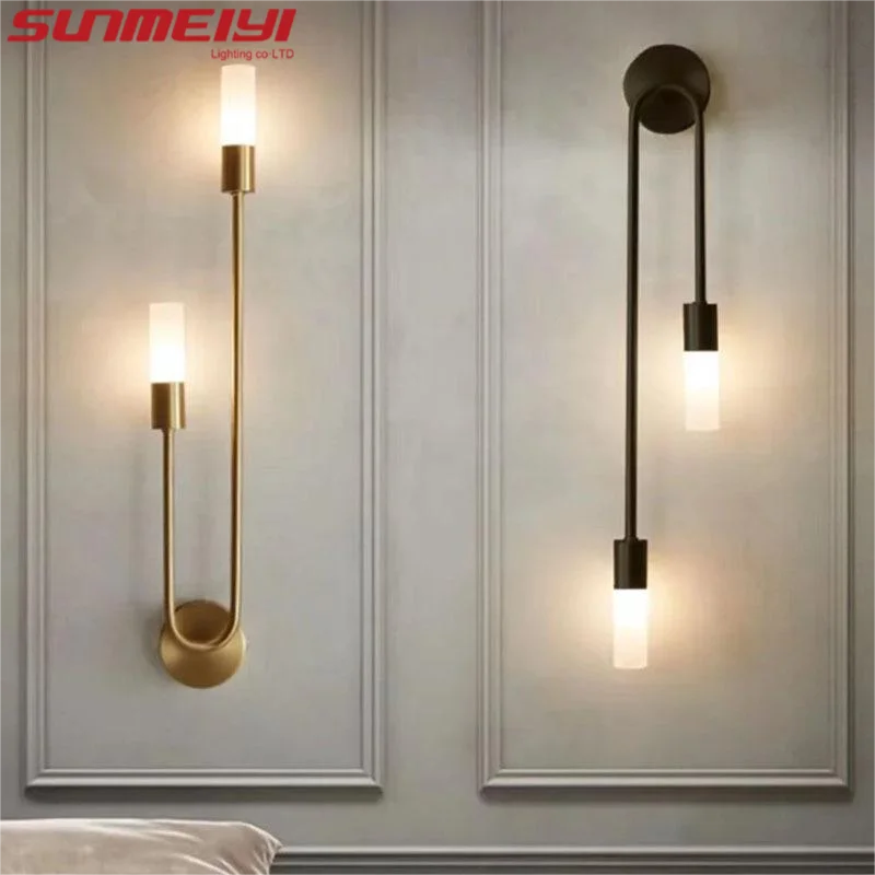 LuxAura™ Golden-Black LED Wall Lamp – Modern Nordic Wall Light | Luxury Accent Lighting for Living Room & Bedroom