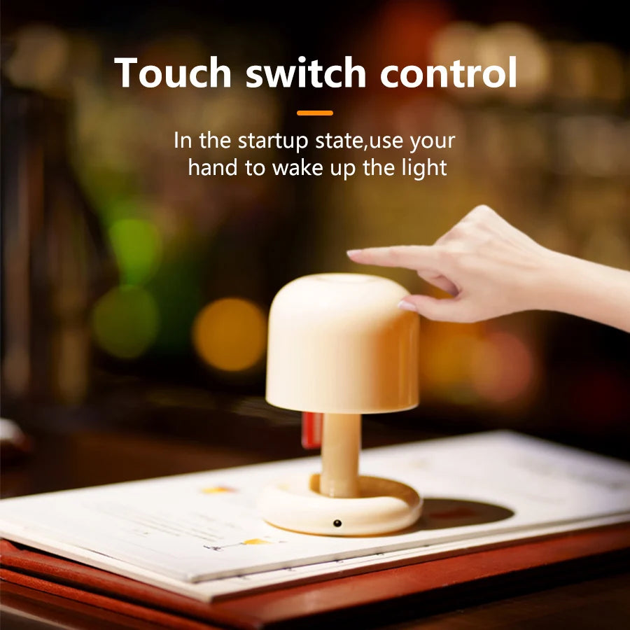 LumiShroom™ Rechargeable Mushroom Sunset Lamp – USB Mood & Ambient Table Light | Minimalist Décor for Bedroom & Desk