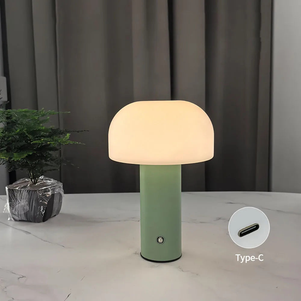 GlowMush™ Rechargeable LED Mushroom Lamp – 3-Color Dimmable Touch Table Light | Ambient Night & Desk Lamp
