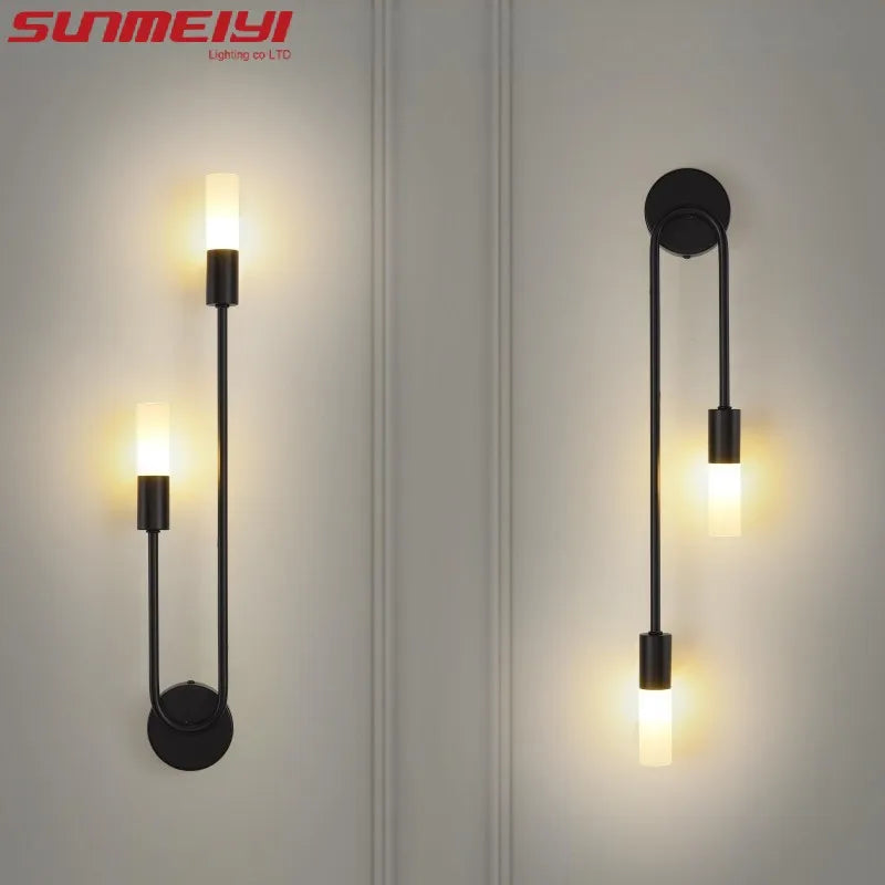 LuxAura™ Golden-Black LED Wall Lamp – Modern Nordic Wall Light | Luxury Accent Lighting for Living Room & Bedroom
