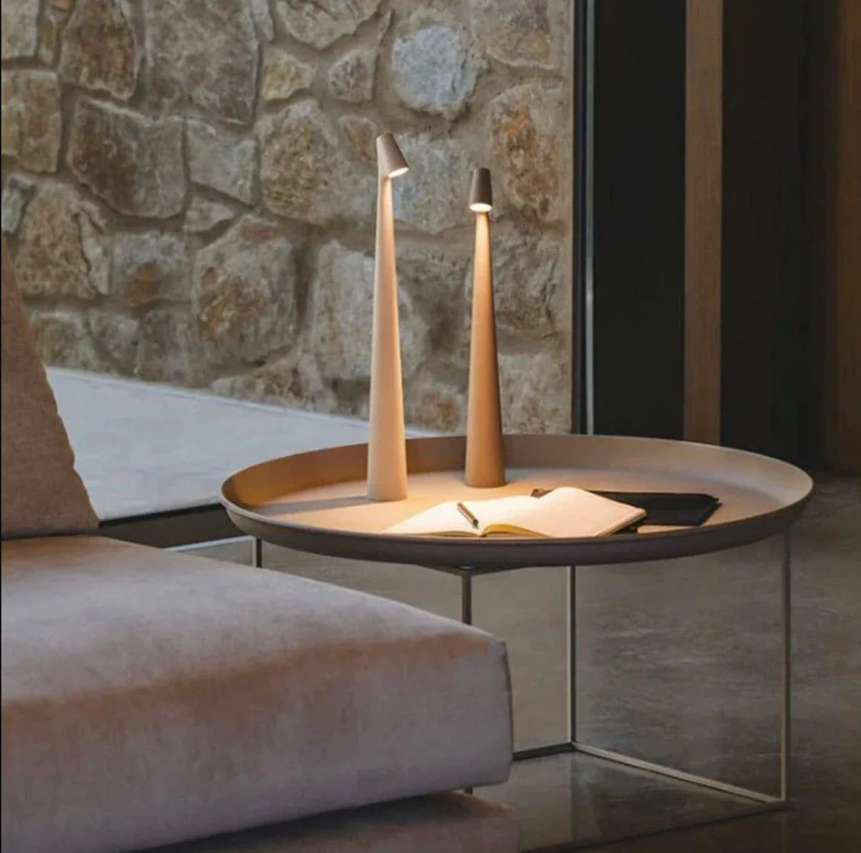 Lunora™ Nordic Cordless LED Table Lamp – Dimmable Touch Mood Light | Rechargeable | Bedside & Reading Lamp