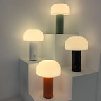 GlowMush™ Rechargeable LED Mushroom Lamp – 3-Color Dimmable Touch Table Light | Ambient Night & Desk Lamp