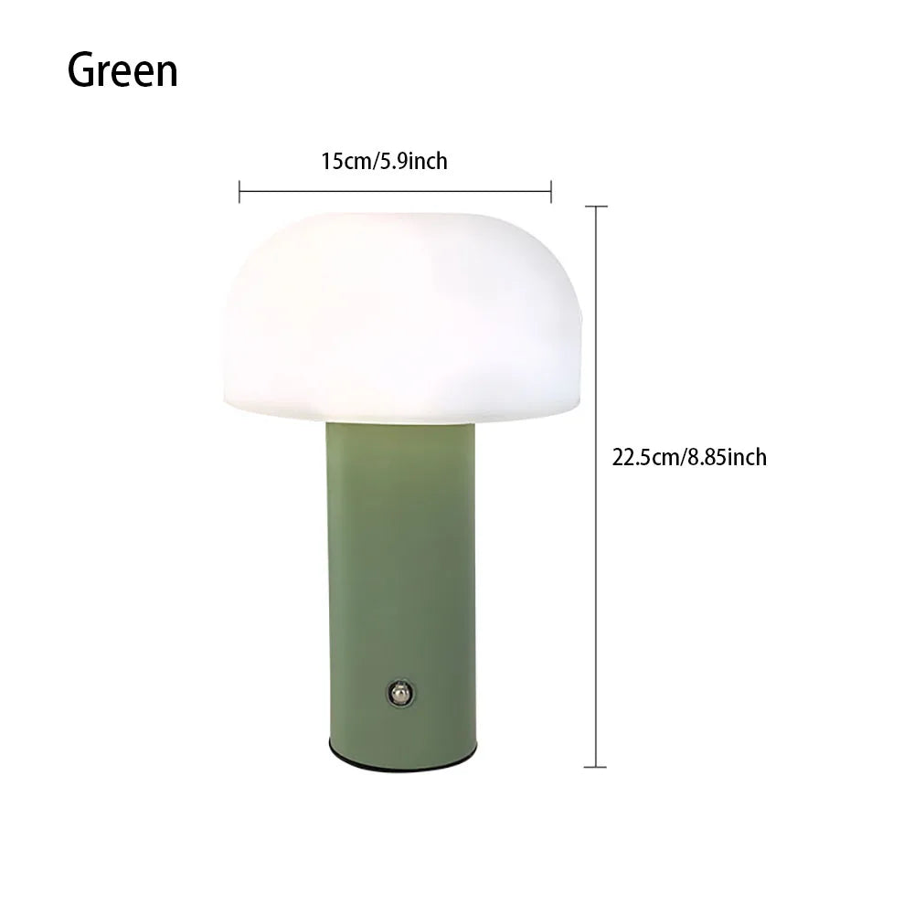 GlowMush™ Rechargeable LED Mushroom Lamp – 3-Color Dimmable Touch Table Light | Ambient Night & Desk Lamp